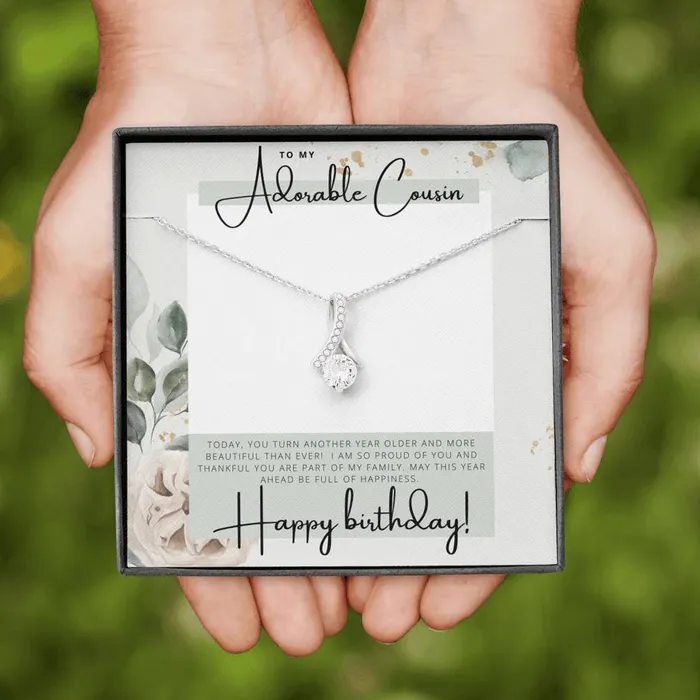 Necklaces ShineOn Fulfillment To My Adorable Cousin Happy Birthday Birthday Gift for Female Cousin Pendant Necklace