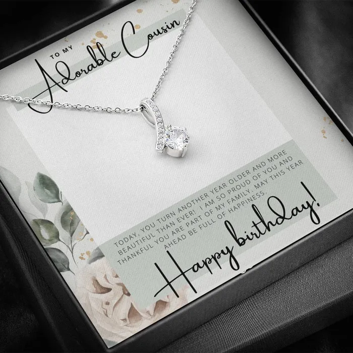 Necklaces ShineOn Fulfillment To My Adorable Cousin Happy Birthday Birthday Gift for Female Cousin Pendant Necklace