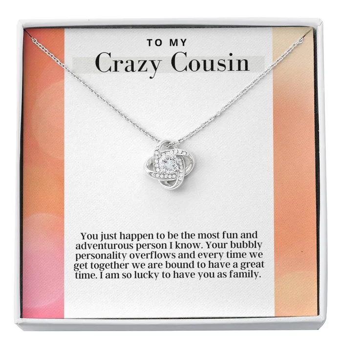 Necklaces ShineOn Fulfillment To My Crazy Cousin Love Knot Pendant Necklace The Perfect Gift For Female Cousin Necklaces ShineOn Fulfillment To My Crazy Cousin Love Knot Pendant Necklace The Perfect Gift For Female Cousin