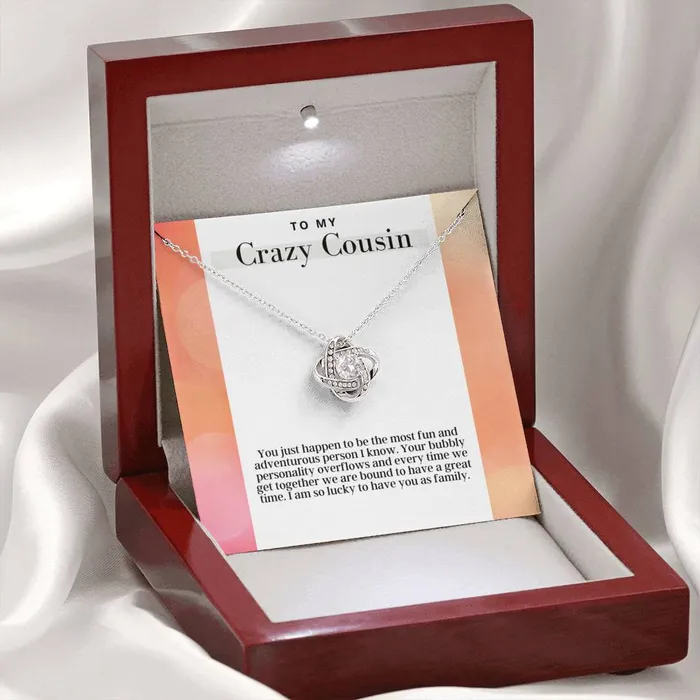 Necklaces ShineOn Fulfillment To My Crazy Cousin Love Knot Pendant Necklace The Perfect Gift For Female Cousin