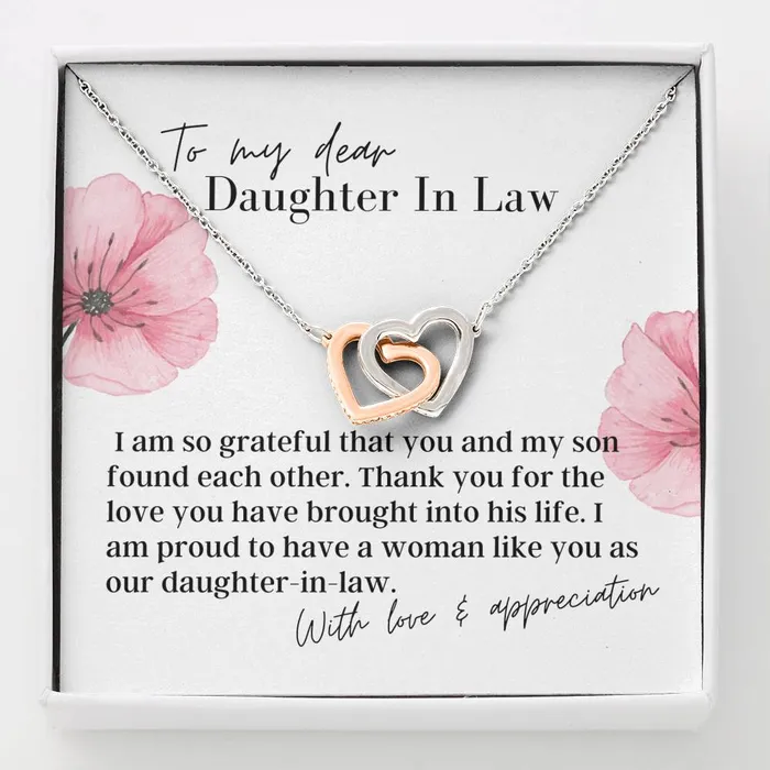 Necklaces ShineOn Fulfillment To My Dear Daughter In Law Interlocking Hearts Pendant Necklace Necklaces ShineOn Fulfillment To My Dear Daughter In Law Interlocking Hearts Pendant Necklace