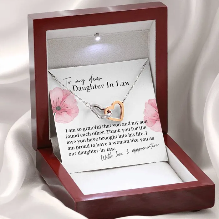Necklaces ShineOn Fulfillment To My Dear Daughter In Law Interlocking Hearts Pendant Necklace
