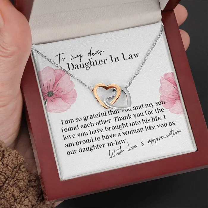 Necklaces ShineOn Fulfillment To My Dear Daughter In Law Interlocking Hearts Pendant Necklace