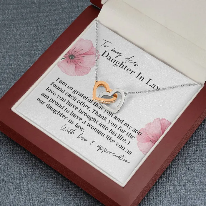 Necklaces ShineOn Fulfillment To My Dear Daughter In Law Interlocking Hearts Pendant Necklace