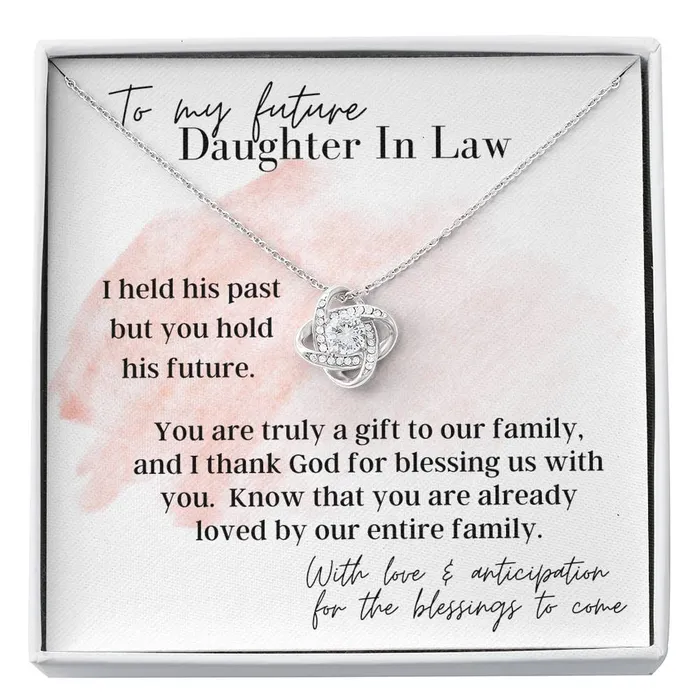Necklaces ShineOn Fulfillment To My Future Daughter In Law Love Knot Pendant Necklace Necklaces ShineOn Fulfillment To My Future Daughter In Law Love Knot Pendant Necklace