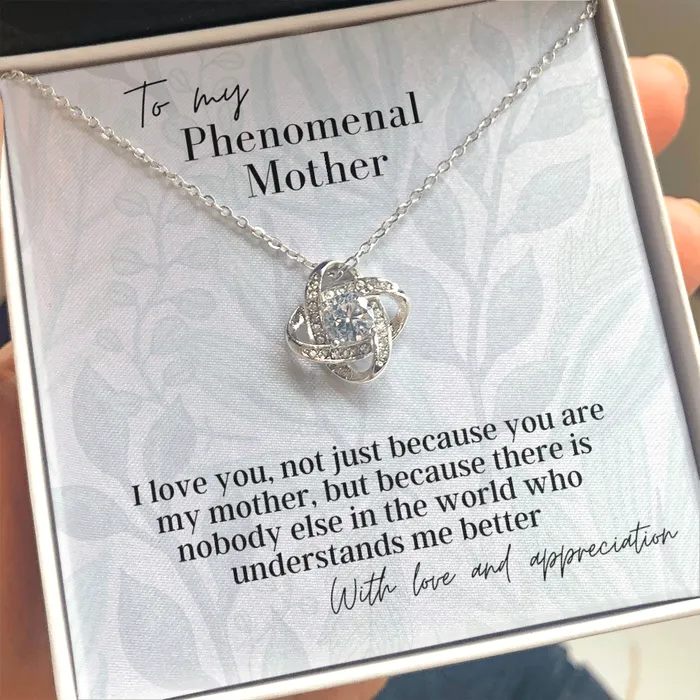 Necklaces ShineOn Fulfillment To My Phenomenal Mother Love Knot Pendant Necklace The Perfect Gift for Your Mother Necklaces ShineOn Fulfillment To My Phenomenal Mother Love Knot Pendant Necklace The Perfect Gift for Your Mother