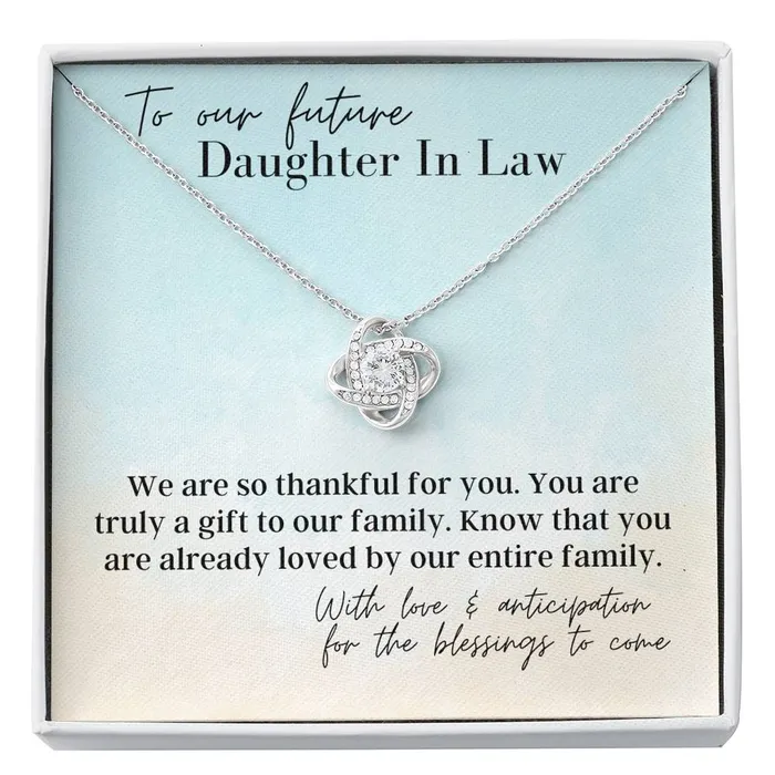 Necklaces ShineOn Fulfillment To Our Future Daughter In Law Love Knot Pendant Necklace Necklaces ShineOn Fulfillment To Our Future Daughter In Law Love Knot Pendant Necklace