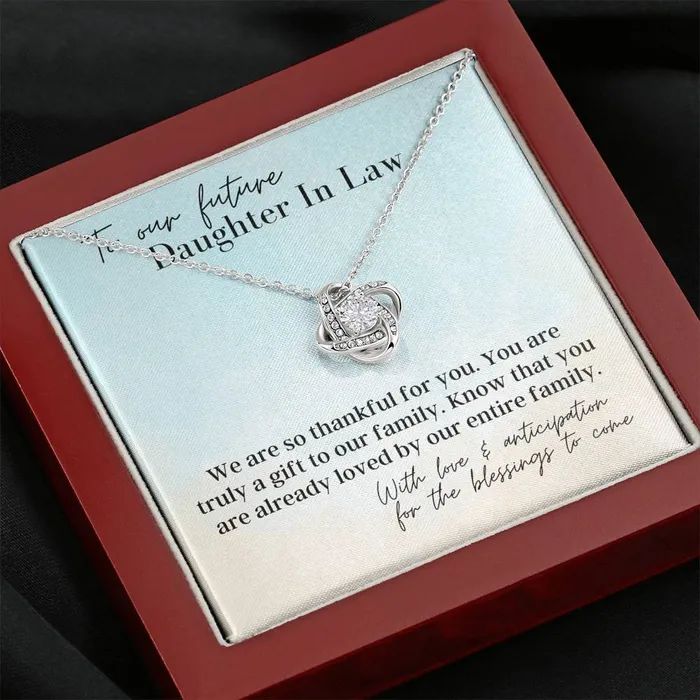 Necklaces ShineOn Fulfillment To Our Future Daughter In Law Love Knot Pendant Necklace