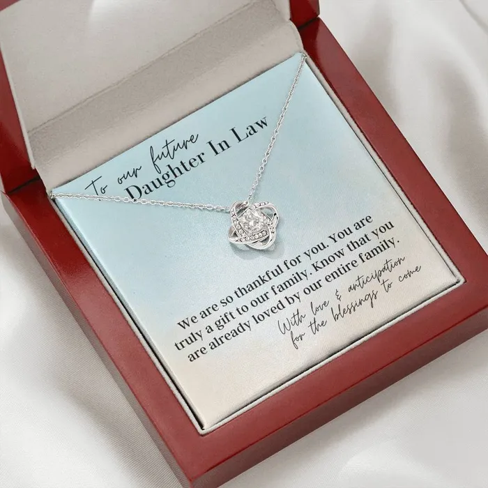 Necklaces ShineOn Fulfillment To Our Future Daughter In Law Love Knot Pendant Necklace