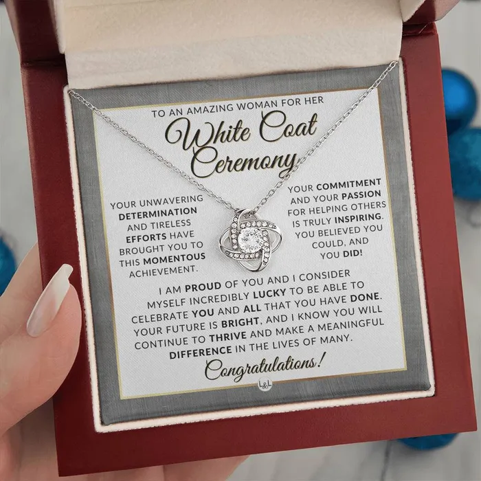 Necklaces ShineOn Fulfillment White Coat Ceremony Necklace for the Aspiring Medical Professional Graduation Gift Idea For Her Future Doctor