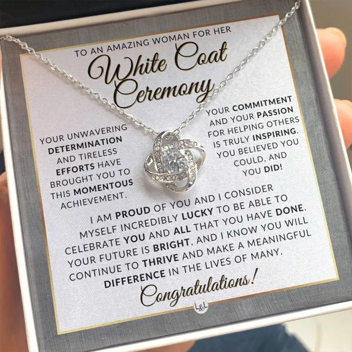 Necklaces ShineOn Fulfillment White Coat Ceremony Necklace for the Aspiring Medical Professional Graduation Gift Idea For Her Future Doctor