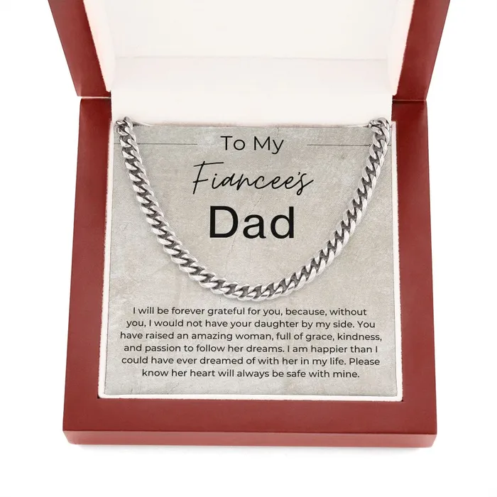 Necklaces ShineOn Fulfillment Without You I Would Not Have Your Daughter Gift for Fiances Dad Brides Dad From Future Son in Law Linked Chain Necklace