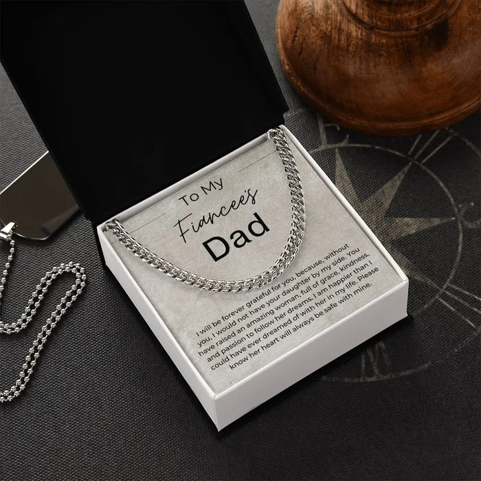 Necklaces ShineOn Fulfillment Without You I Would Not Have Your Daughter Gift for Fiances Dad Brides Dad From Future Son in Law Linked Chain Necklace