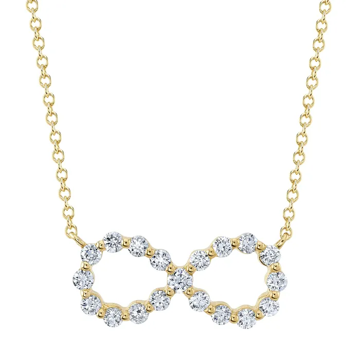 Necklaces SHY CREATION Shy Creation 14K Yellow Gold 044ctw Infinity Style Pendant Necklaces SHY CREATION Shy Creation 14K Yellow Gold 044ctw Infinity Style Pendant