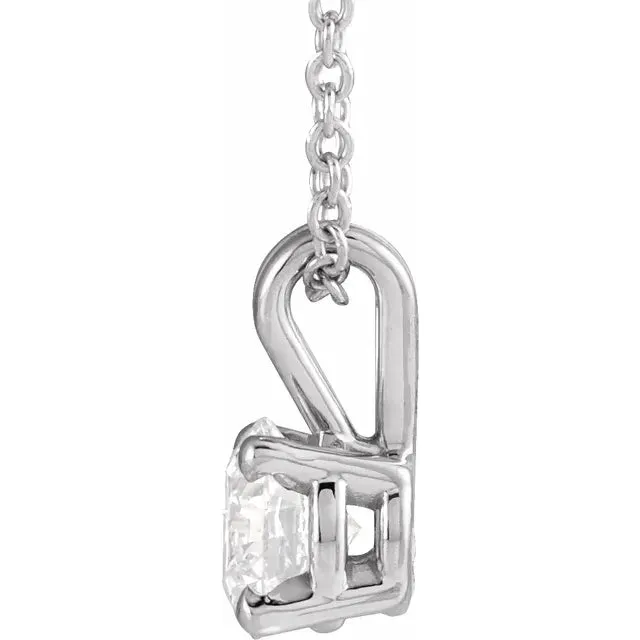 Necklaces Storyteller by Vintage Magnality LabGrown Diamond Solitaire Adjustable Necklace Solid 14K White Yellow Rose Gold