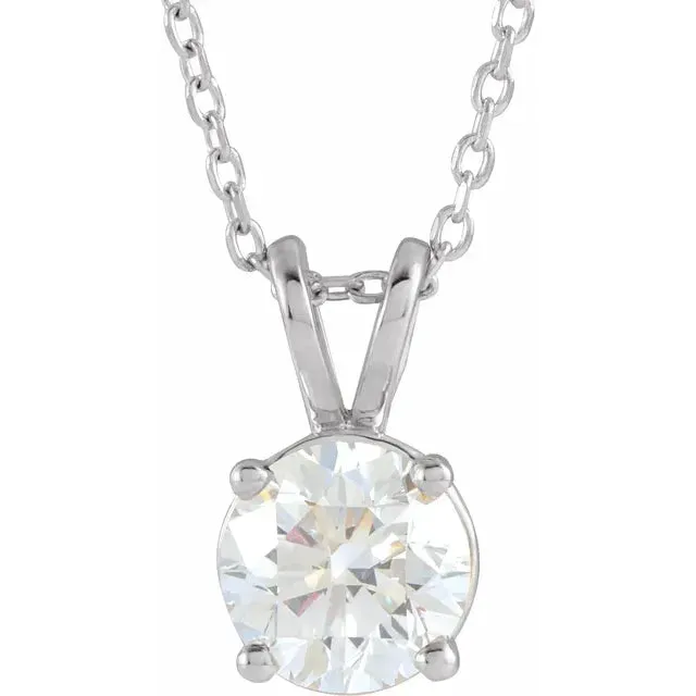 Necklaces Storyteller by Vintage Magnality LabGrown Diamond Solitaire Adjustable Necklace Solid 14K White Yellow Rose Gold