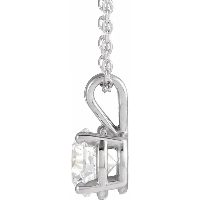Necklaces Storyteller by Vintage Magnality LabGrown Diamond Solitaire Adjustable Necklace Solid 14K White Yellow Rose Gold