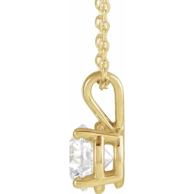Necklaces Storyteller by Vintage Magnality LabGrown Diamond Solitaire Adjustable Necklace Solid 14K White Yellow Rose Gold