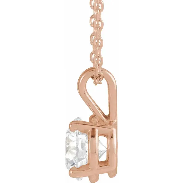 Necklaces Storyteller by Vintage Magnality LabGrown Diamond Solitaire Adjustable Necklace Solid 14K White Yellow Rose Gold