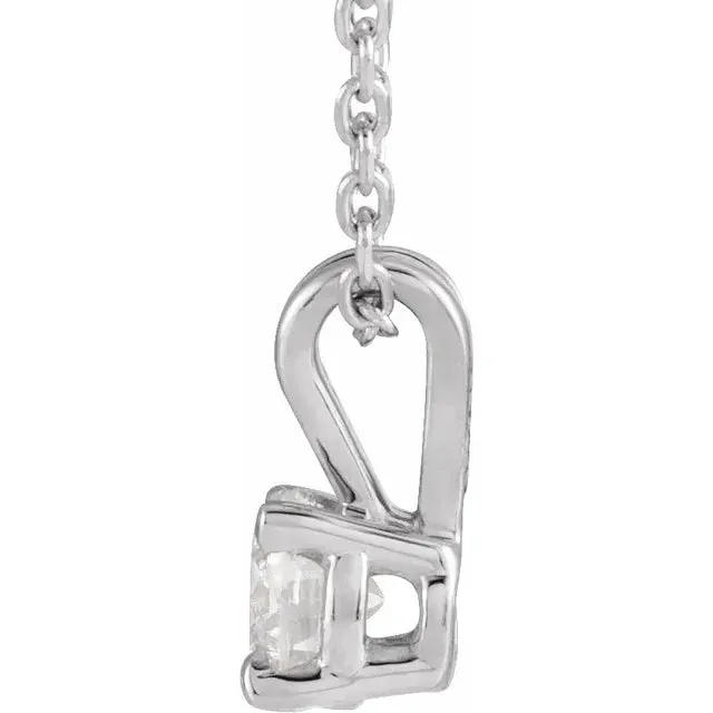 Necklaces Storyteller by Vintage Magnality LabGrown Diamond Solitaire Adjustable Necklace Solid 14K White Yellow Rose Gold
