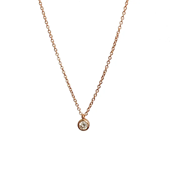 Necklaces Vivien Frank Designs Solitaire Diamond Necklace