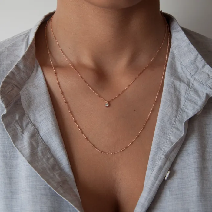 Necklaces Vivien Frank Designs Solitaire Diamond Necklace