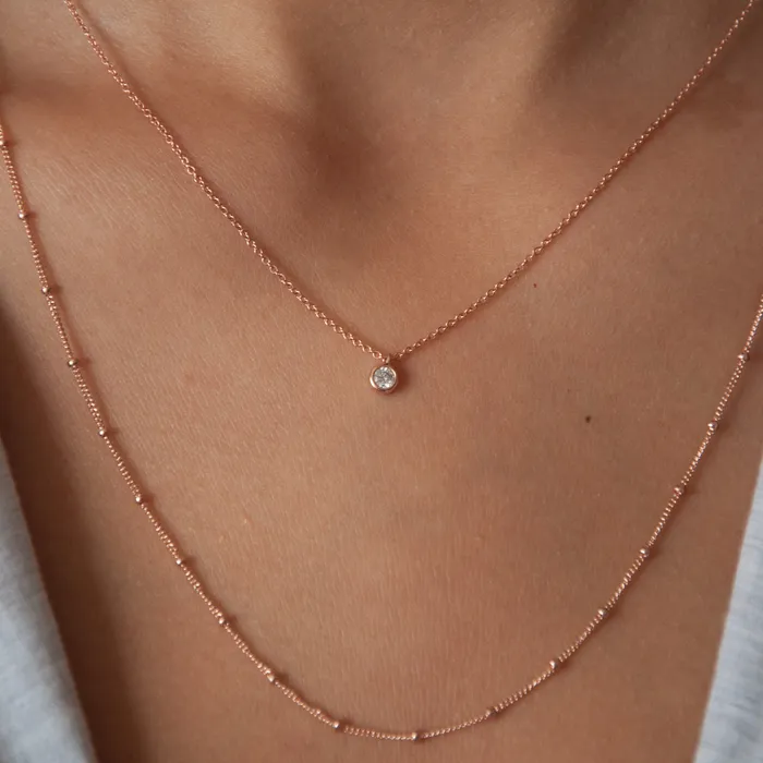 Necklaces Vivien Frank Designs Solitaire Diamond Necklace