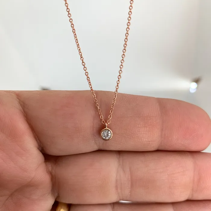 Necklaces Vivien Frank Designs Solitaire Diamond Necklace
