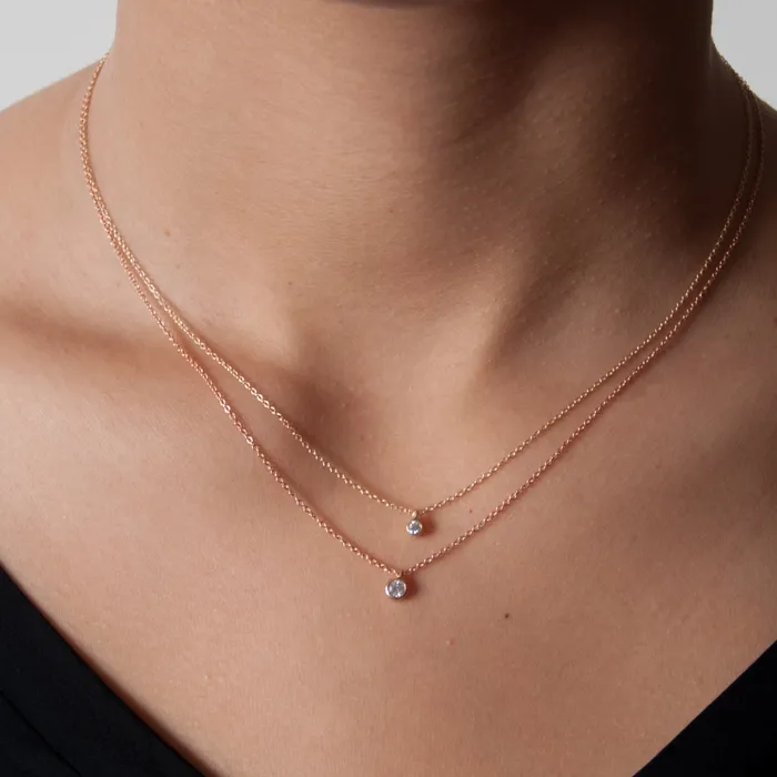 Necklaces Vivien Frank Designs Solitaire Diamond Necklace