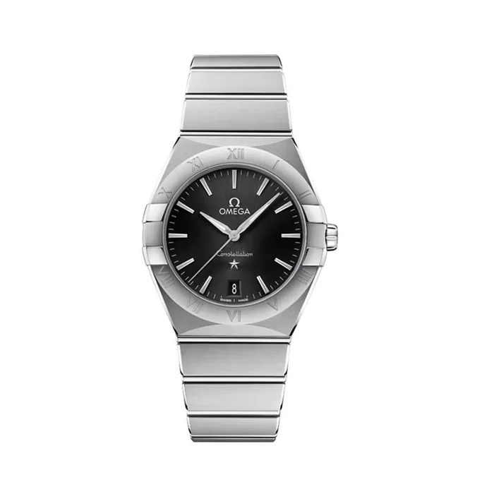 OMEGA Watches Constellation Quartz Black Dial Watch 36mm