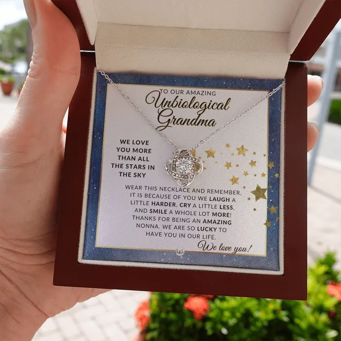 Our Unbiological Grandma Gift Meaningful Necklace Great For Mothers Day Christmas Her Birthday Or As An Encouragement Gift ShineOn Fulfillment Necklaces