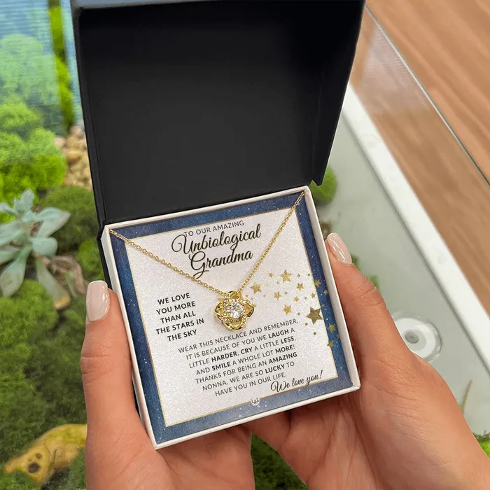 Our Unbiological Grandma Gift Meaningful Necklace Great For Mothers Day Christmas Her Birthday Or As An Encouragement Gift ShineOn Fulfillment Necklaces