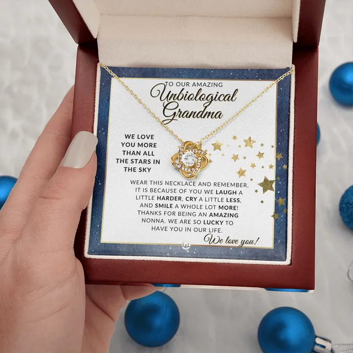 Our Unbiological Grandma Gift Meaningful Necklace Great For Mothers Day Christmas Her Birthday Or As An Encouragement Gift ShineOn Fulfillment Necklaces