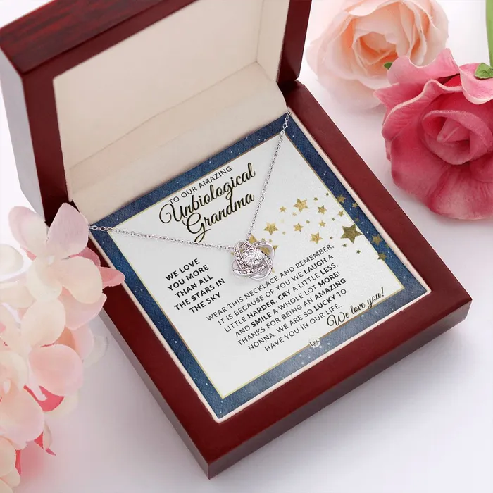 Our Unbiological Grandma Gift Meaningful Necklace Great For Mothers Day Christmas Her Birthday Or As An Encouragement Gift ShineOn Fulfillment Necklaces