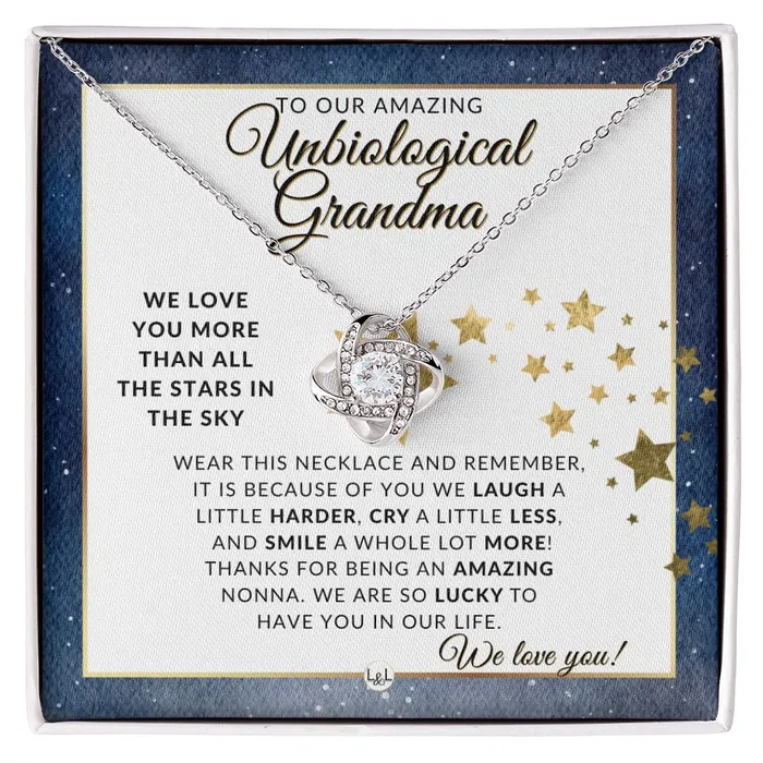 Our Unbiological Grandma Gift Meaningful Necklace Great For Mothers Day Christmas Her Birthday Or As An Encouragement Gift ShineOn Fulfillment Necklaces