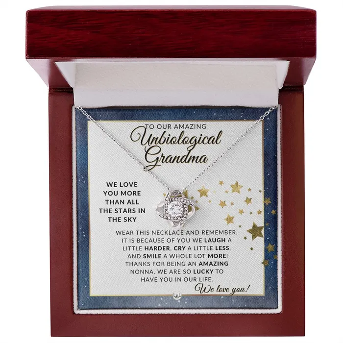 Our Unbiological Grandma Gift Meaningful Necklace Great For Mothers Day Christmas Her Birthday Or As An Encouragement Gift ShineOn Fulfillment Necklaces