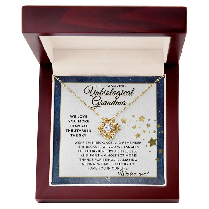 Our Unbiological Grandma Gift Meaningful Necklace Great For Mothers Day Christmas Her Birthday Or As An Encouragement Gift ShineOn Fulfillment Necklaces