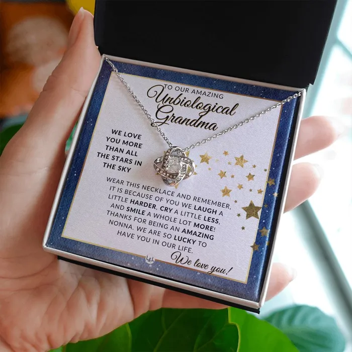 Our Unbiological Grandma Gift Meaningful Necklace Great For Mothers Day Christmas Her Birthday Or As An Encouragement Gift ShineOn Fulfillment Necklaces
