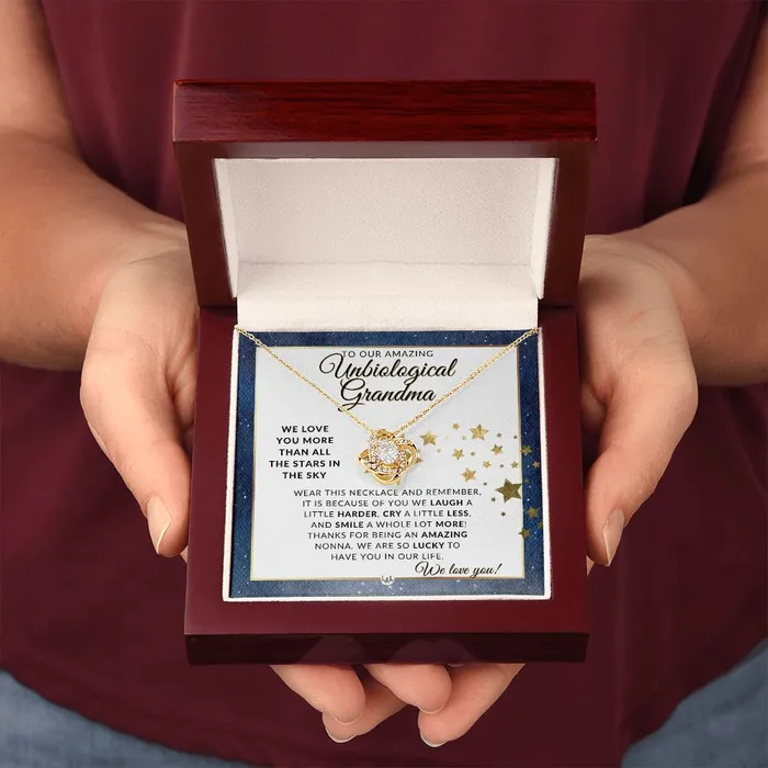 Our Unbiological Grandma Gift Meaningful Necklace Great For Mothers Day Christmas Her Birthday Or As An Encouragement Gift ShineOn Fulfillment Necklaces