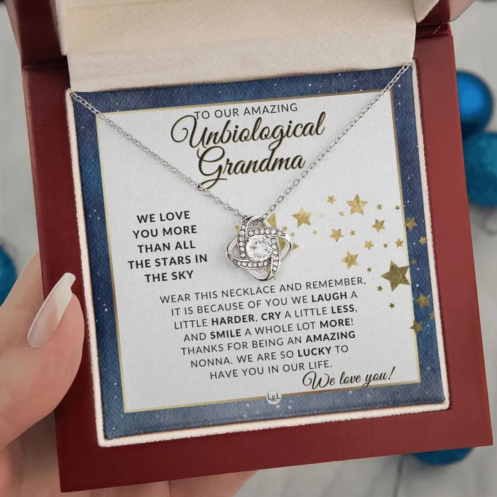 Our Unbiological Grandma Gift Meaningful Necklace Great For Mothers Day Christmas Her Birthday Or As An Encouragement Gift ShineOn Fulfillment Necklaces