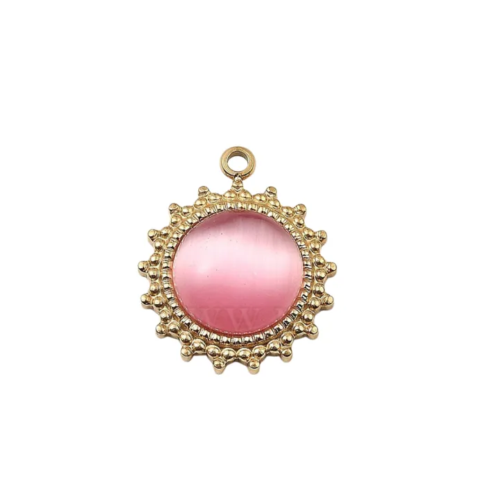 pau jewelry Charm Necklaces Pink boho charm
