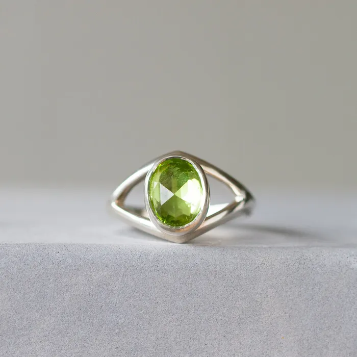 Peridot Cleo Ring in Sterling Silver Corey Egan Rings
