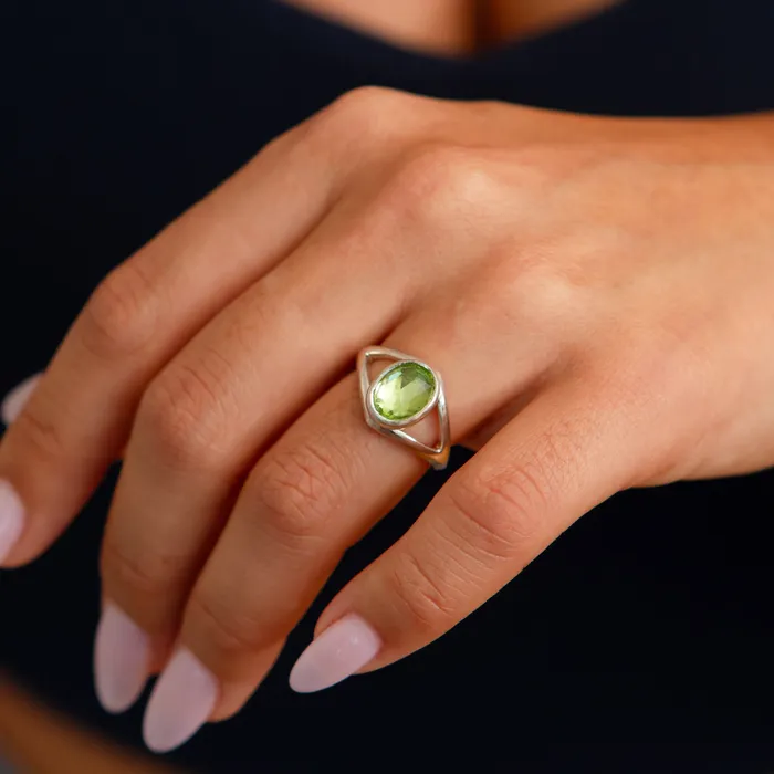Peridot Cleo Ring in Sterling Silver Corey Egan Rings