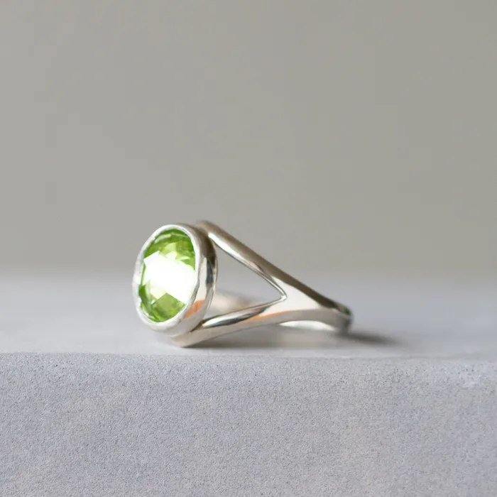 Peridot Cleo Ring in Sterling Silver Corey Egan Rings