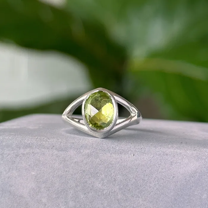Peridot Cleo Ring in Sterling Silver Corey Egan Rings