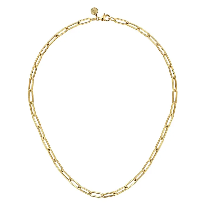 PreStyled Sets Gabriel 14K Yellow Gold 46mm 17 Paper Clip Chain GABRIEL CO PreStyled Sets Gabriel 14K Yellow Gold 46mm 17 Paper Clip Chain GABRIEL CO