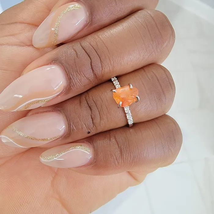 Raw carnelian Stackable Ring Uniquelan Jewelry Rings