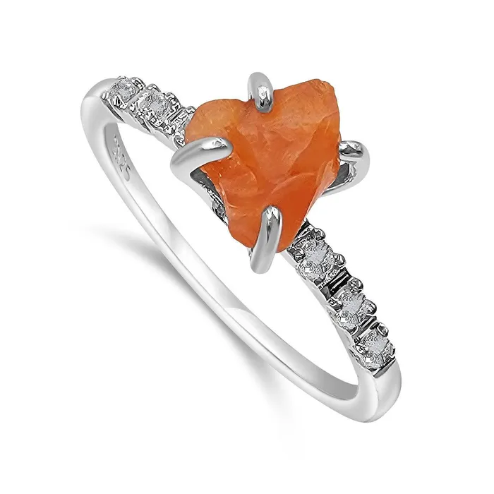 Raw carnelian Stackable Ring Uniquelan Jewelry Rings