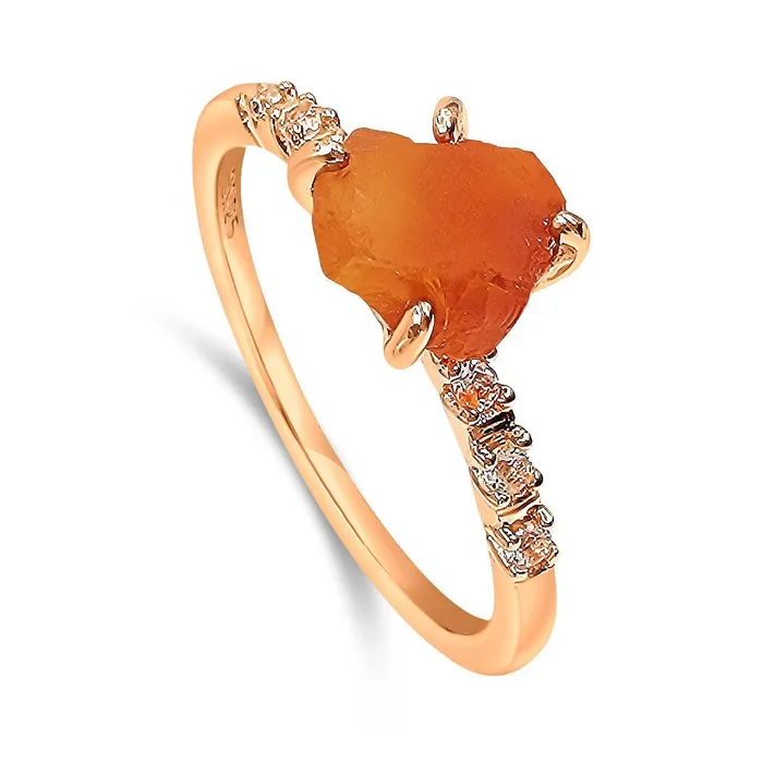 Raw carnelian Stackable Ring Uniquelan Jewelry Rings