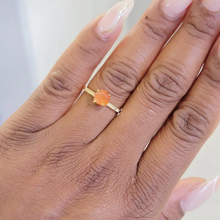 Raw carnelian Stackable Ring Uniquelan Jewelry Rings